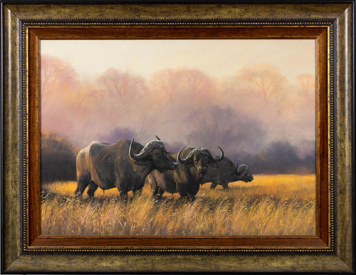 Ignatius Marx - Buffaloes Pastel, 87x62cm