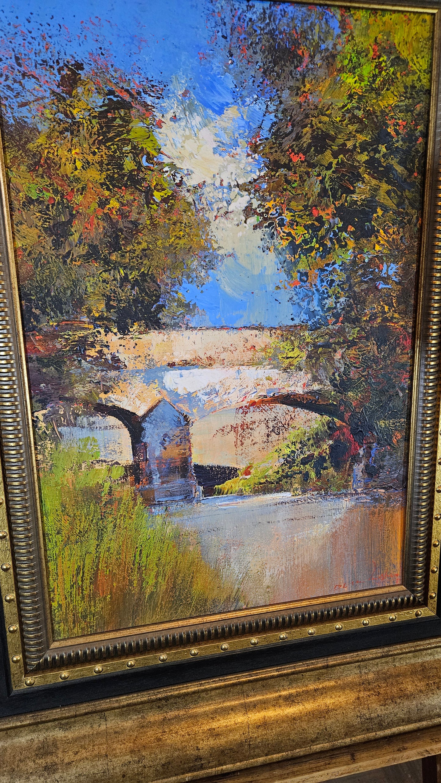 Derric van Rensburg - Beautiful bridge over water, 56x37cm