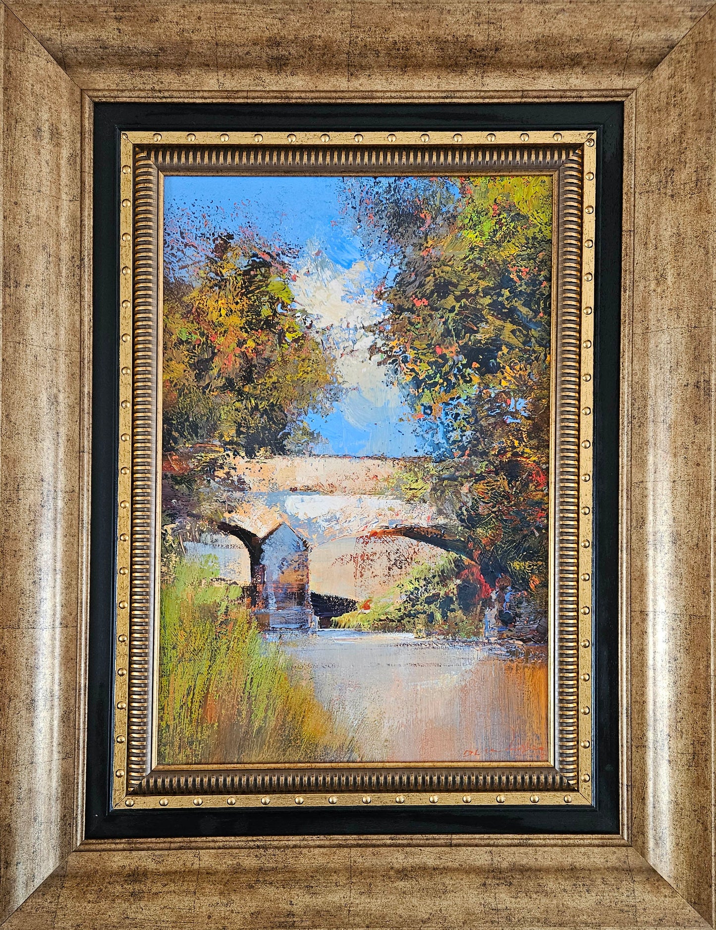 Derric van Rensburg - Beautiful bridge over water, 56x37cm