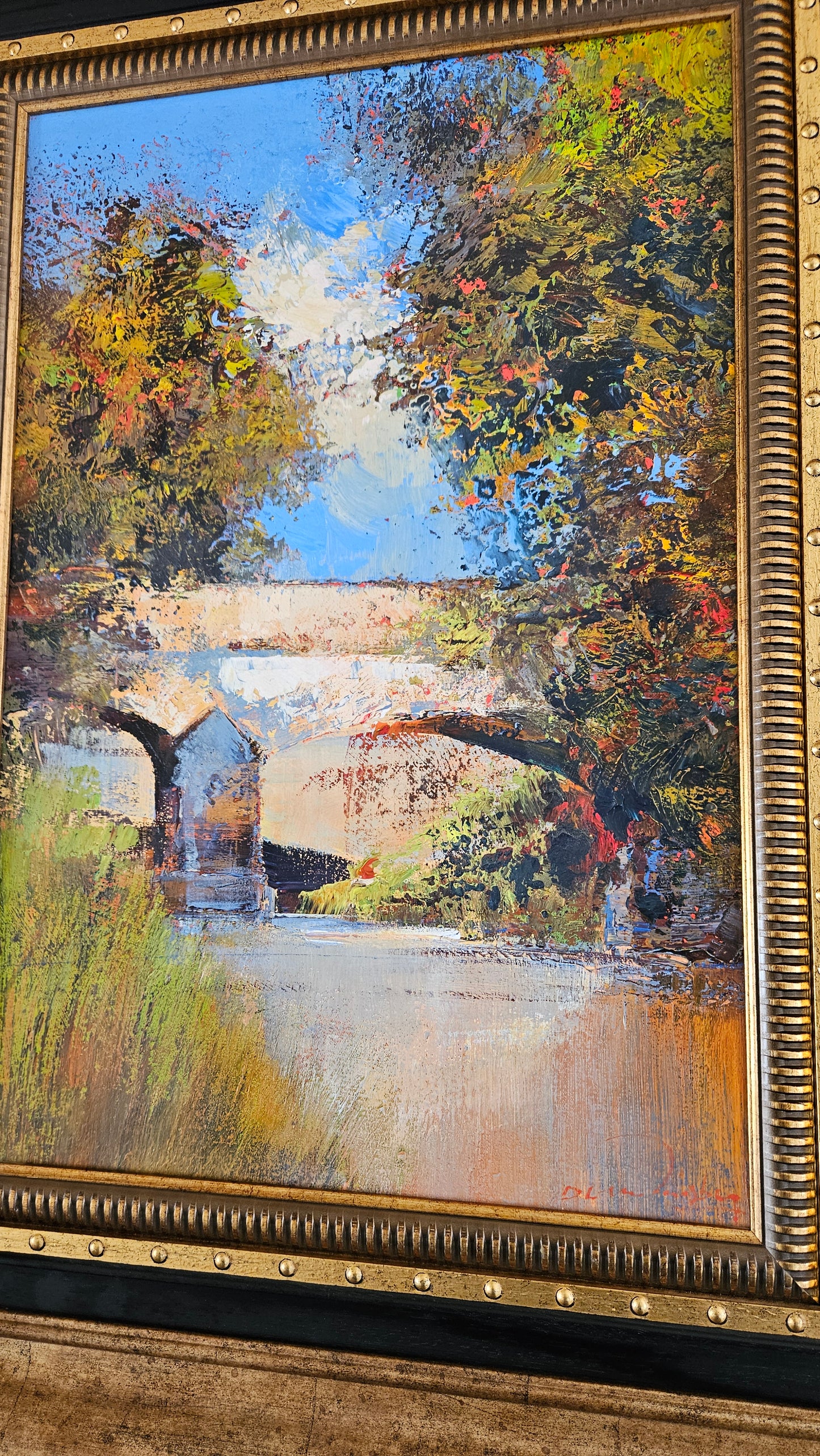 Derric van Rensburg - Beautiful bridge over water, 56x37cm