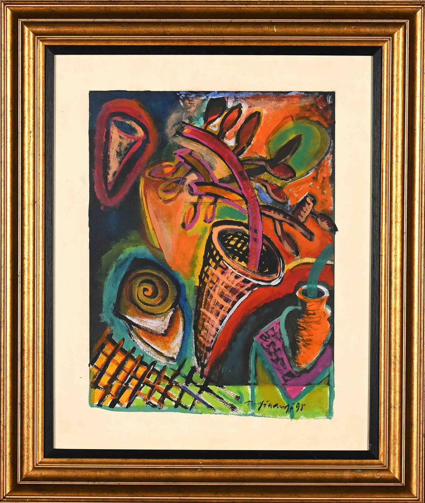 Andre Naude - Abstract Acrylic Still Life, 45x33cm