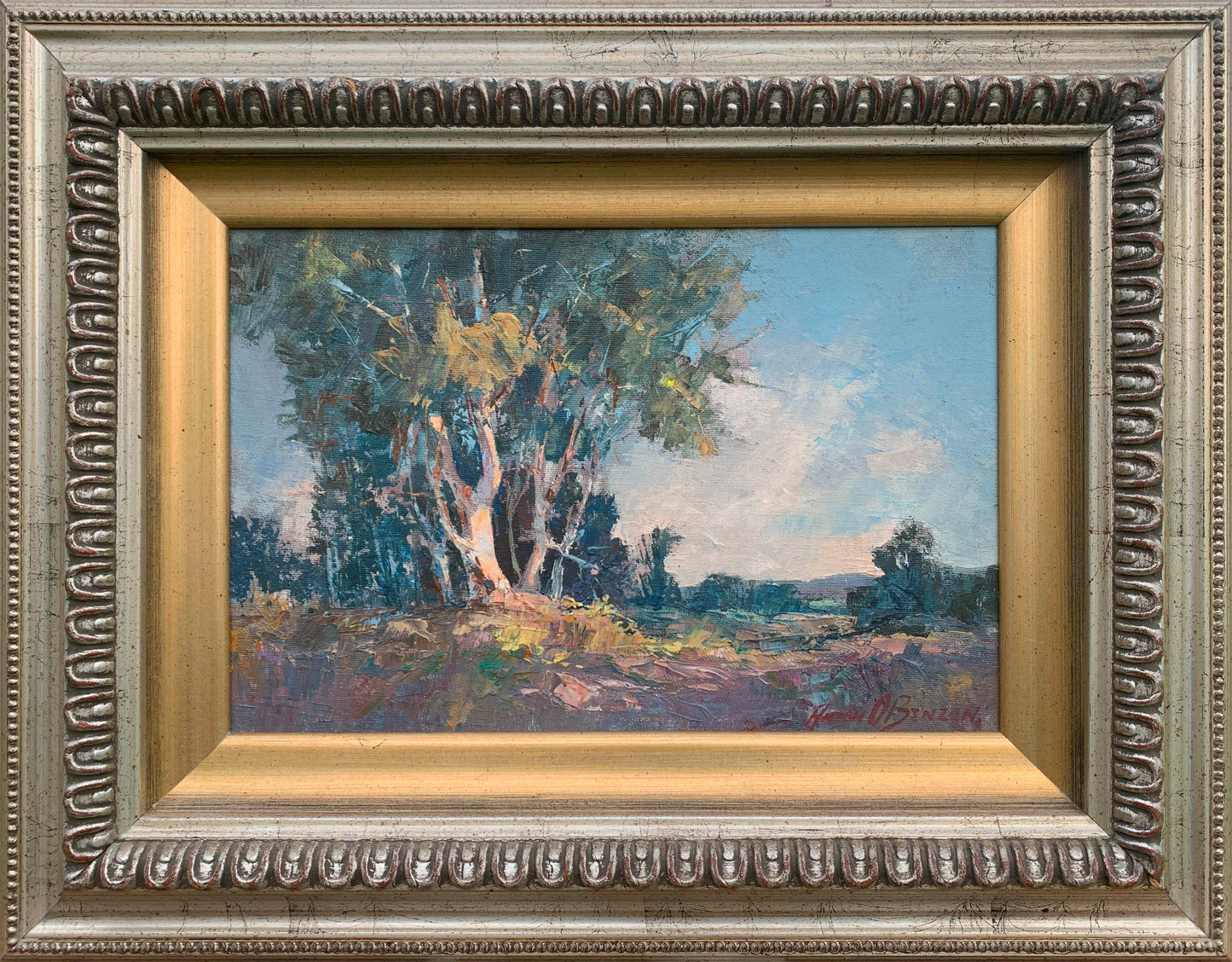 Anton Benzon - Beautiful Blue Gums in landscape, 33x22cm