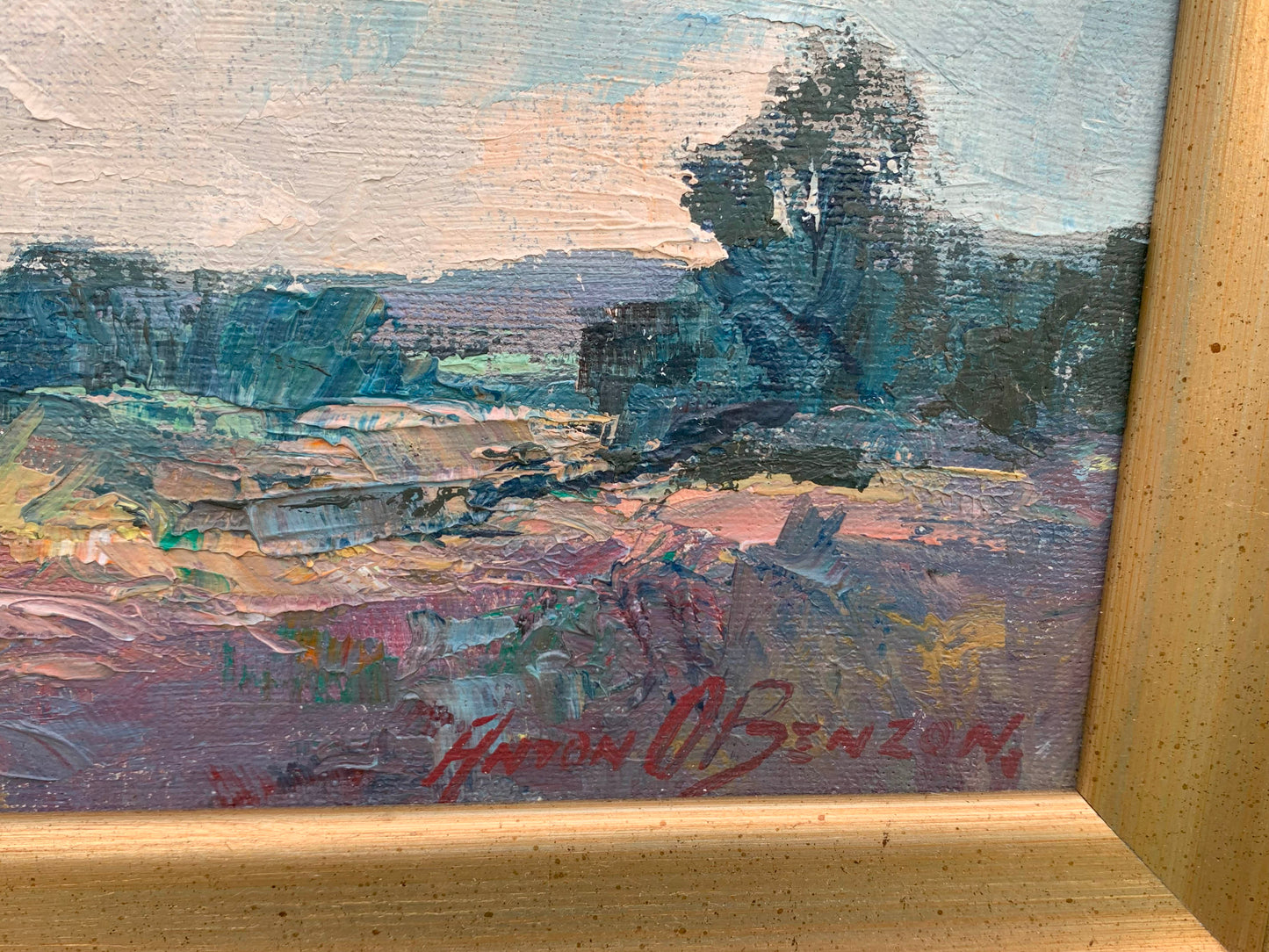 Anton Benzon - Beautiful Blue Gums in landscape, 33x22cm