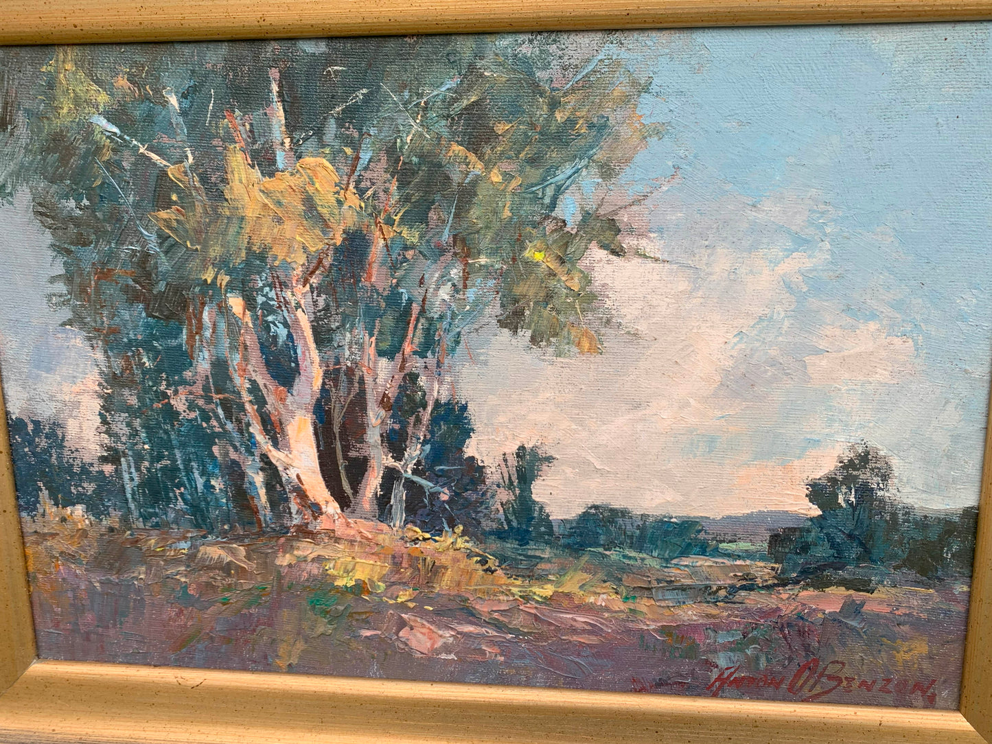 Anton Benzon - Beautiful Blue Gums in landscape, 33x22cm