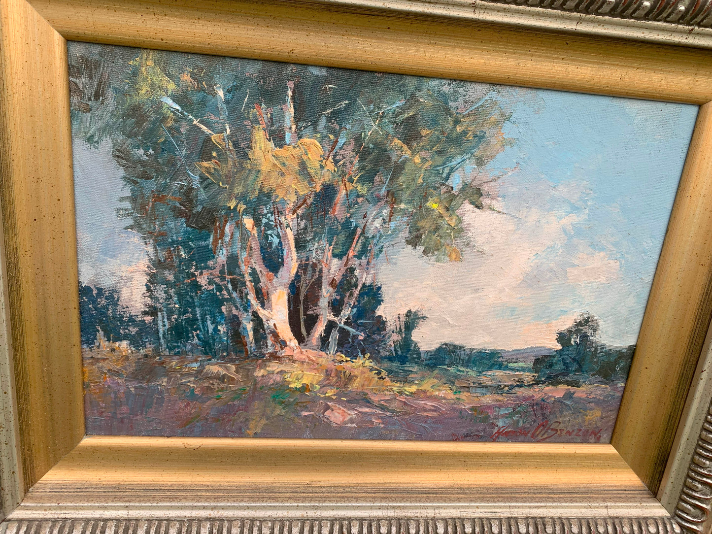 Anton Benzon - Beautiful Blue Gums in landscape, 33x22cm
