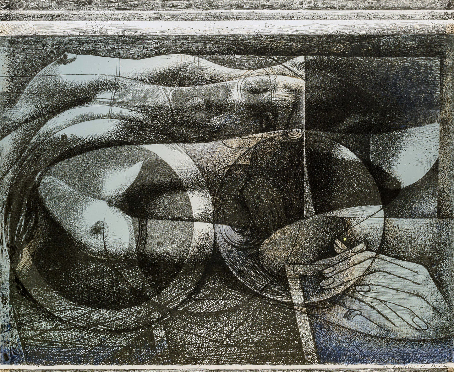 Armando Baldinelli - Modern Abstract Nude Print