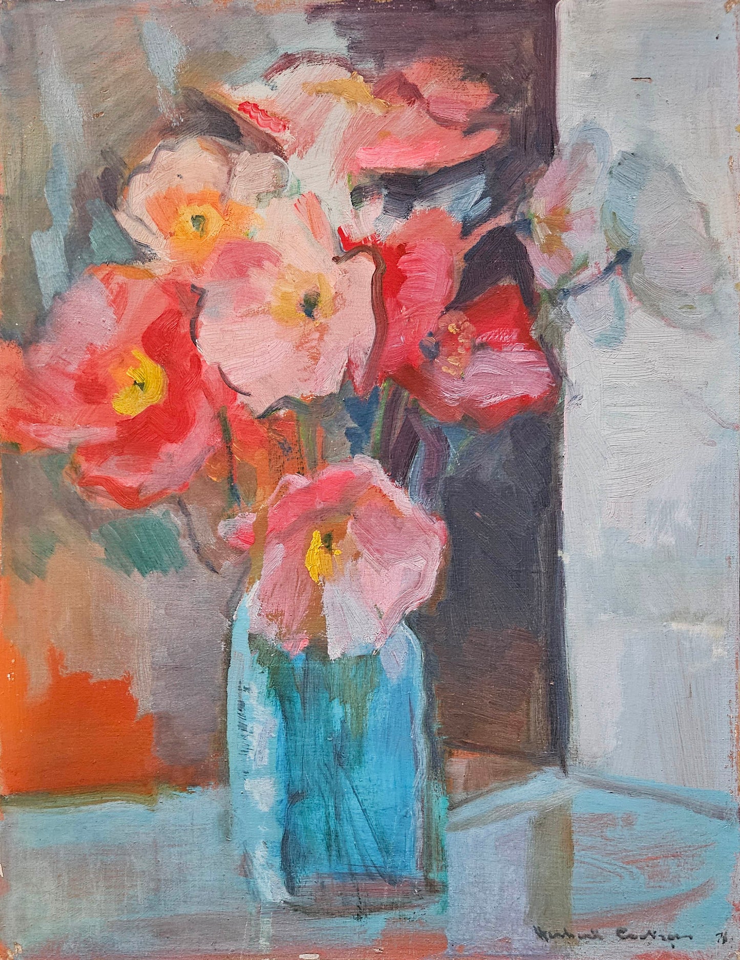 Herbert Coetzee - Charismatic Still Life Flowers, 42x32cm