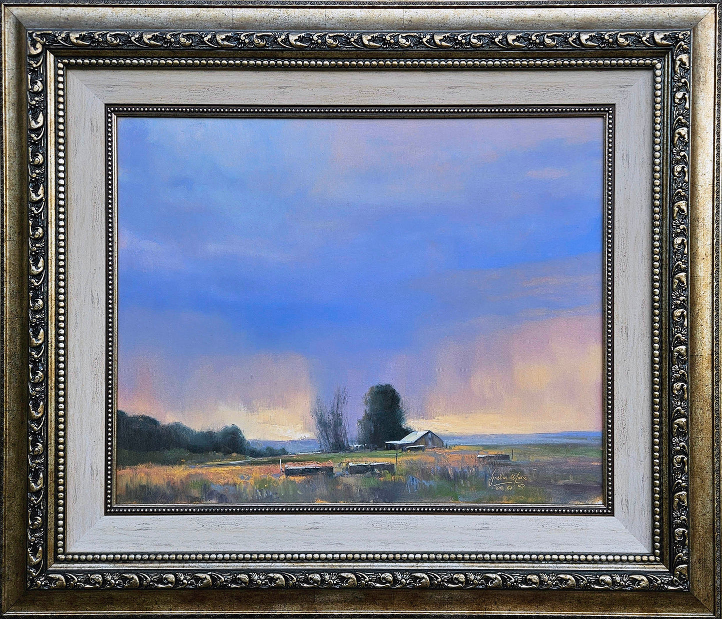 Ignatius Marx - Beautiful Vlei Landscape with farmhouse, 75x60cm