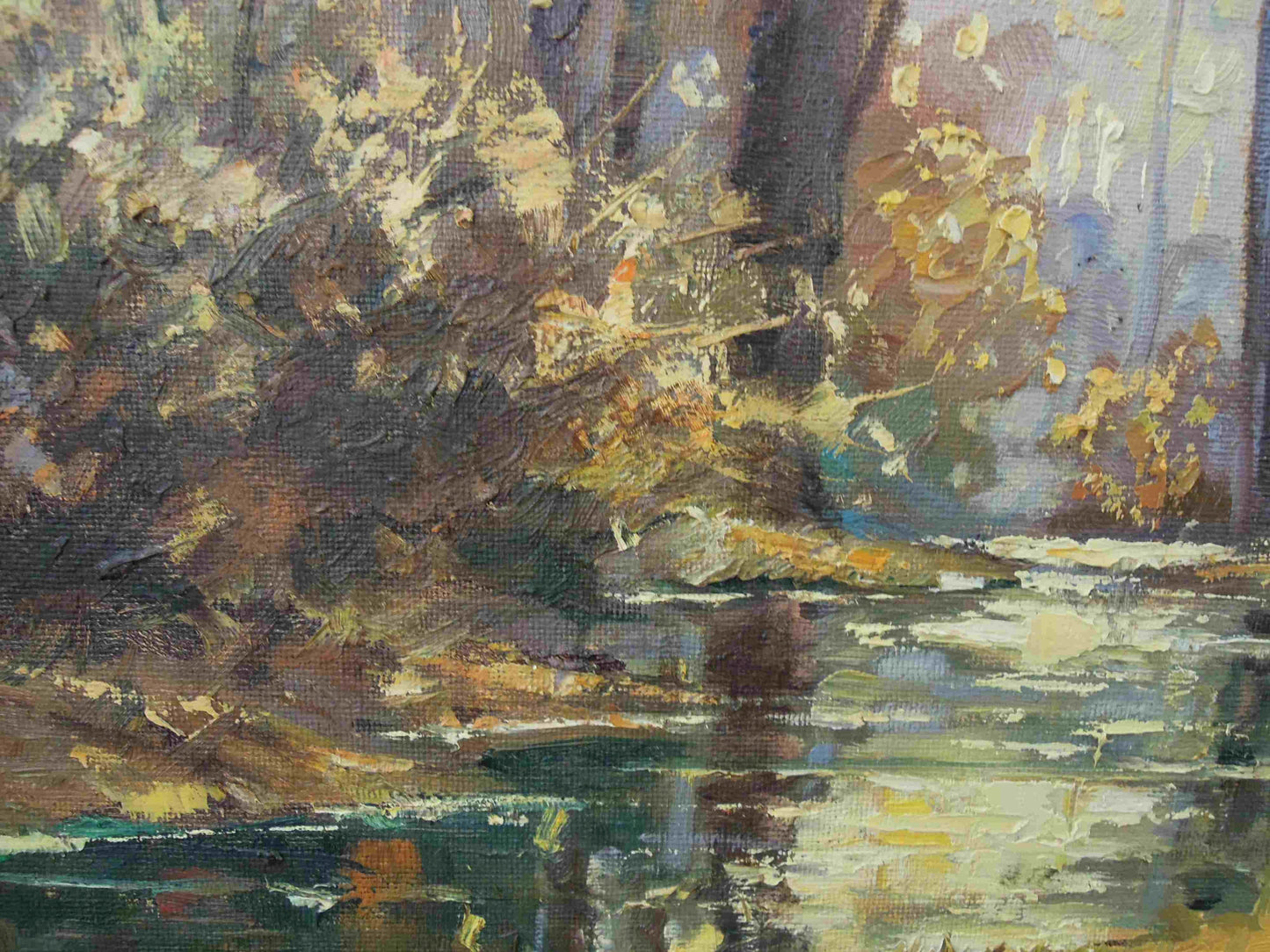 Carlo Sdoya - Lovely Wooded River Scene, 60x50cm