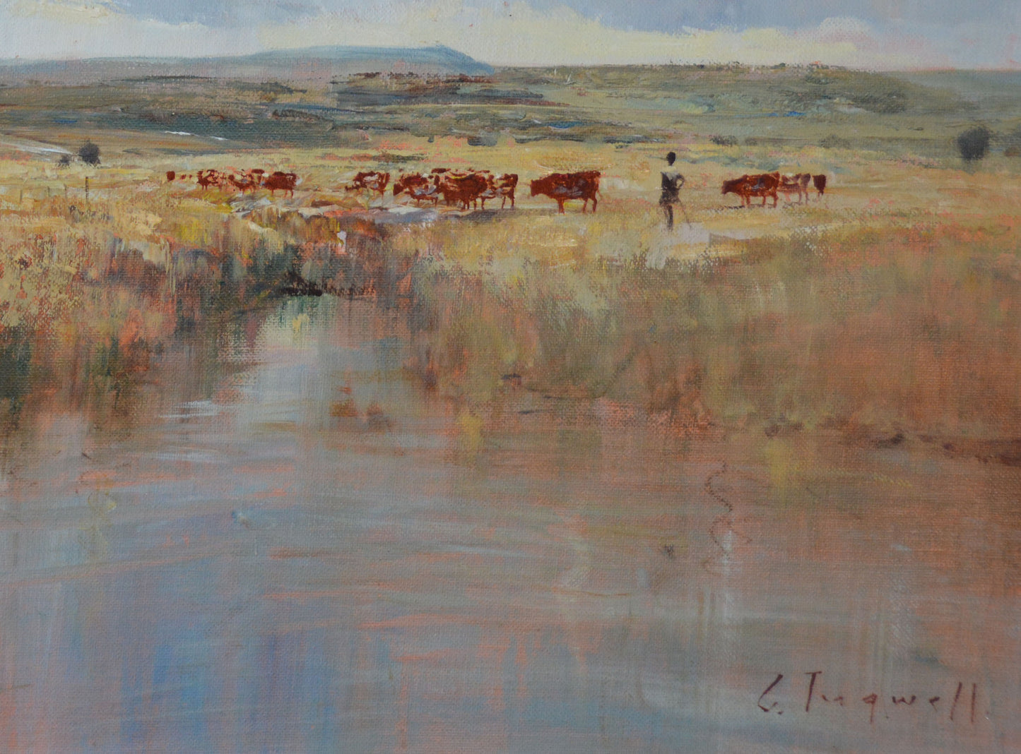 Chris Tugwell - Lovely warm landscape, 60x45cm