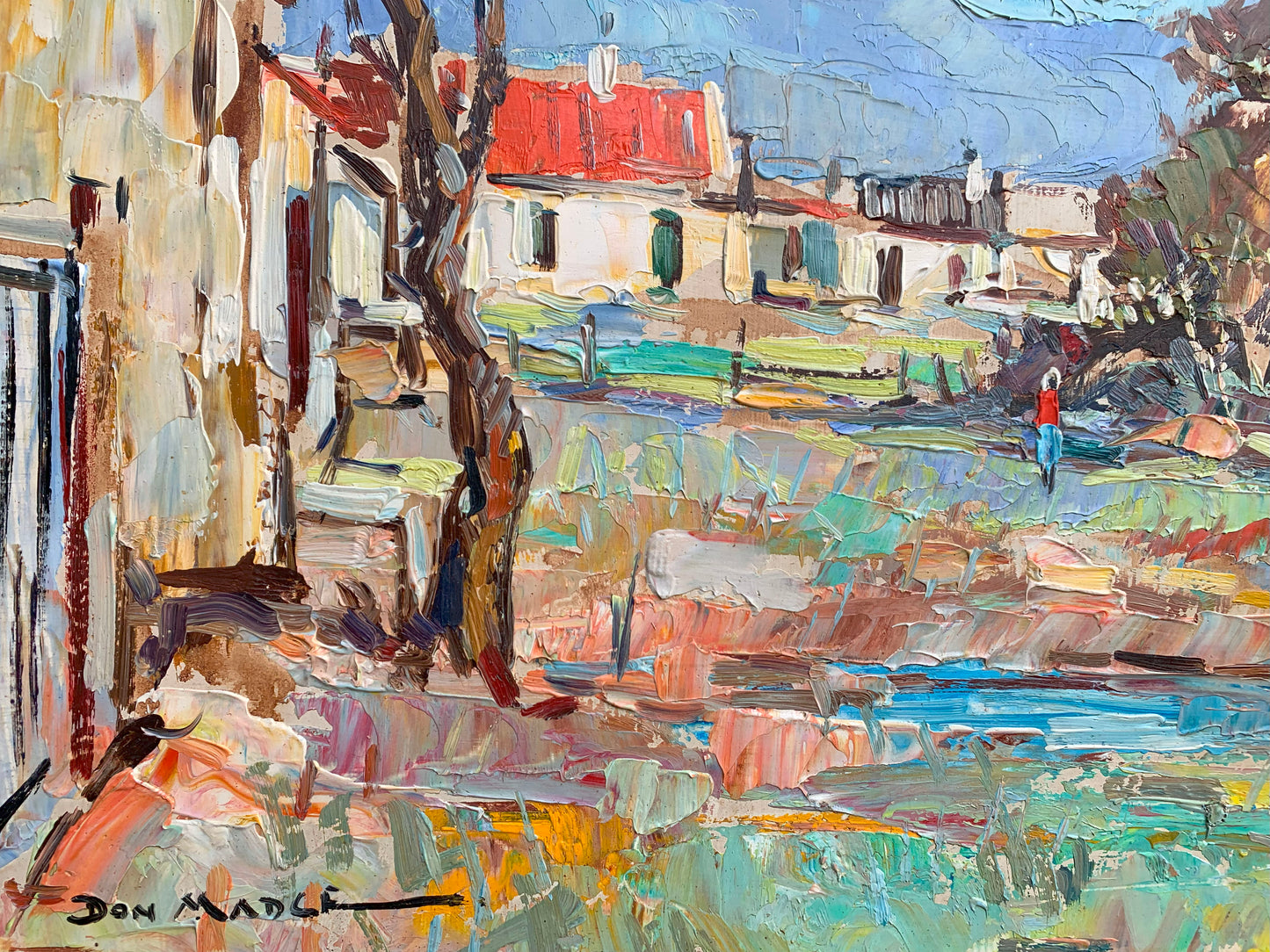 Don James Madge - Beautiful Colourful Cape Karoo Town Scene, 50x35cm