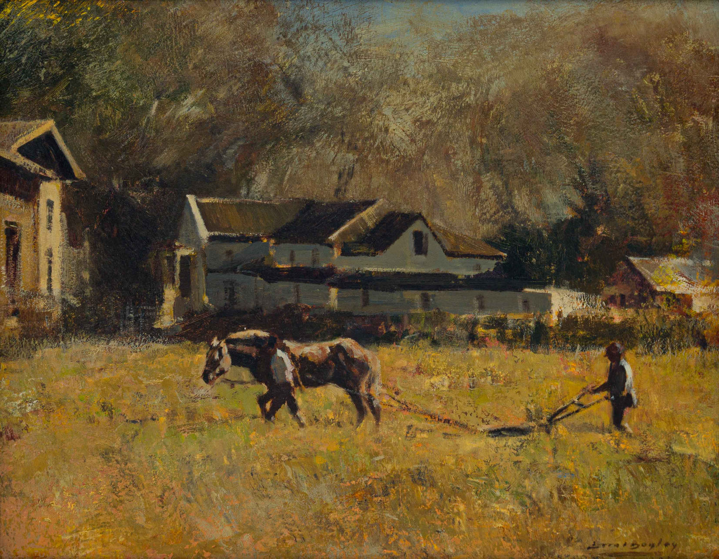 Errol Boyley - Ploughing the field, 45x35cm