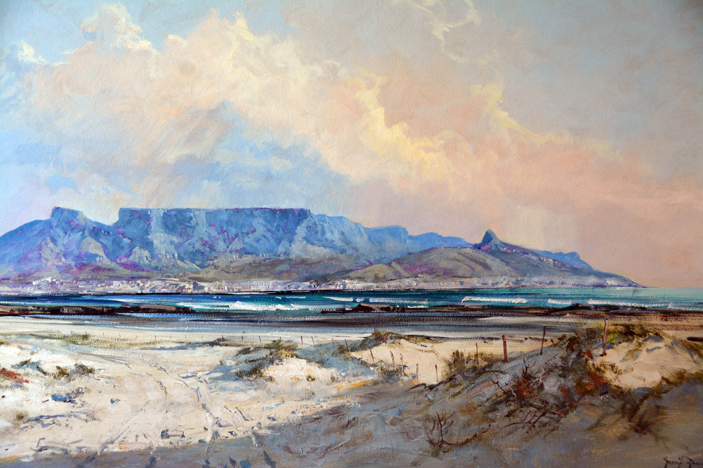 Gerrit Roon - Cape Town Table Mountain from Blouberg, 120x70cm
