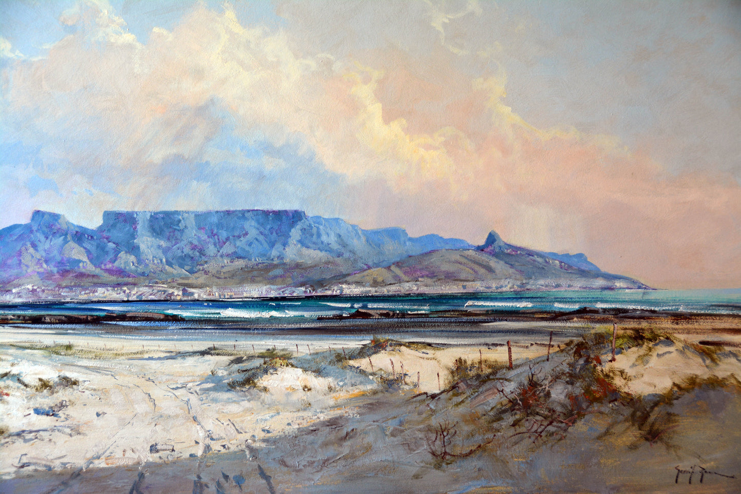 Gerrit Roon - Cape Town Table Mountain from Blouberg, 120x70cm