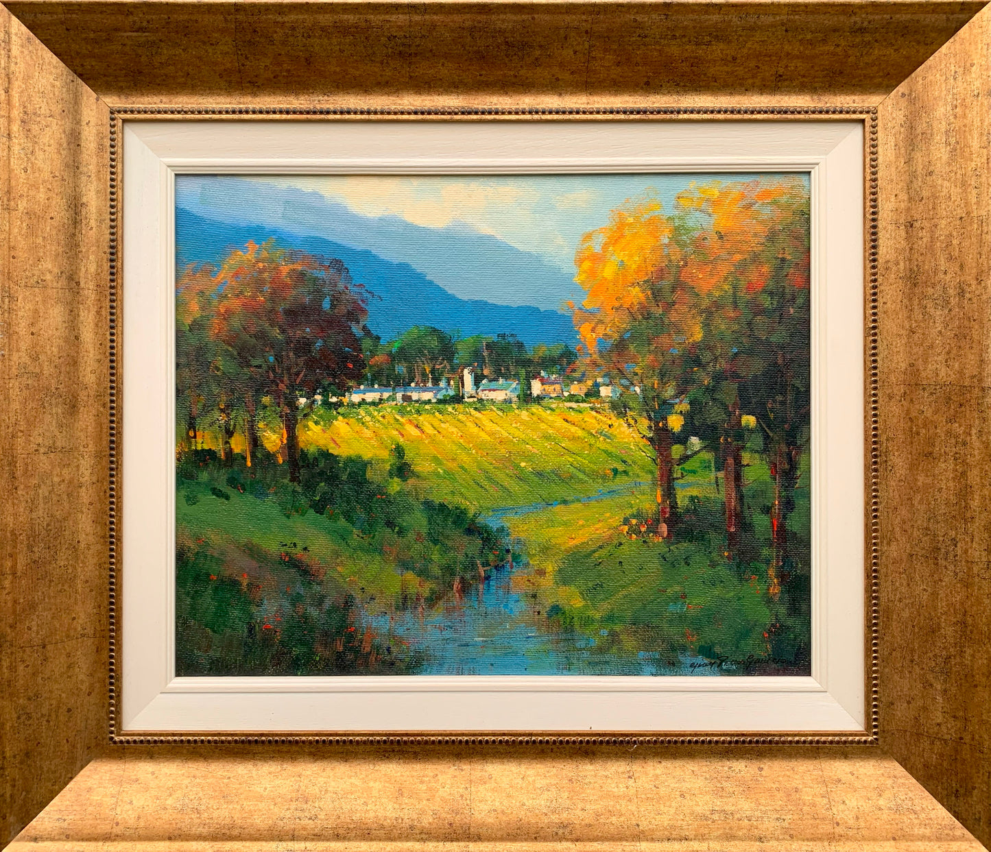 Gian-Piero Garizio - Colourful Wine-Farm Scene, 50x40cm
