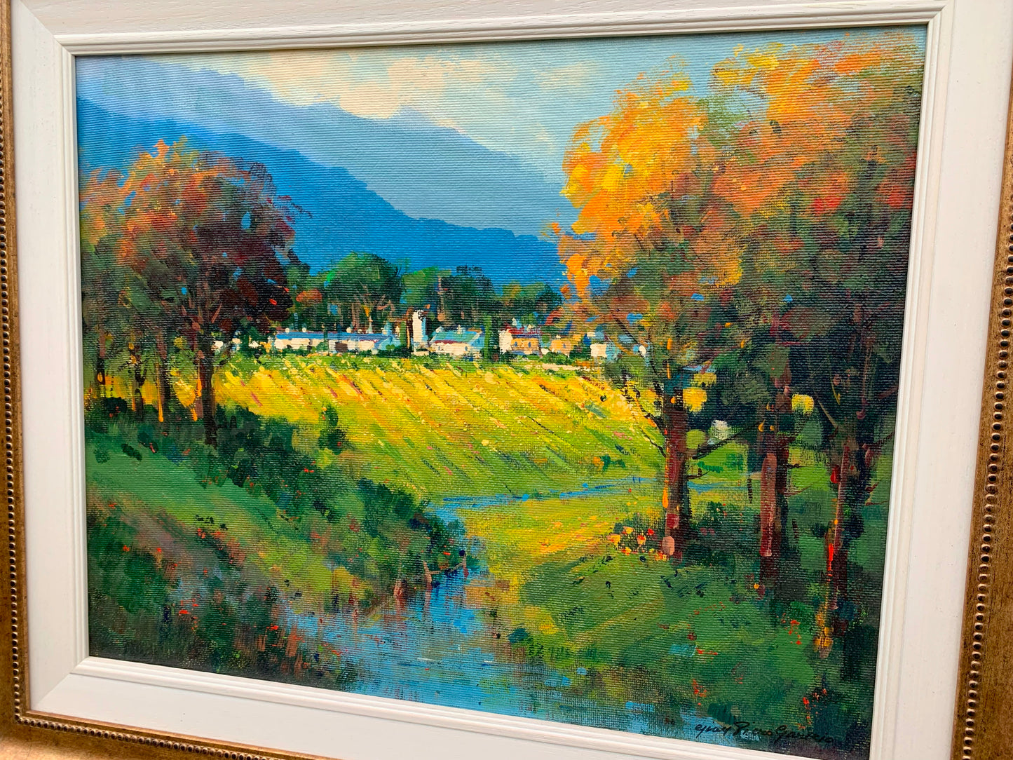 Gian-Piero Garizio - Colourful Wine-Farm Scene, 50x40cm