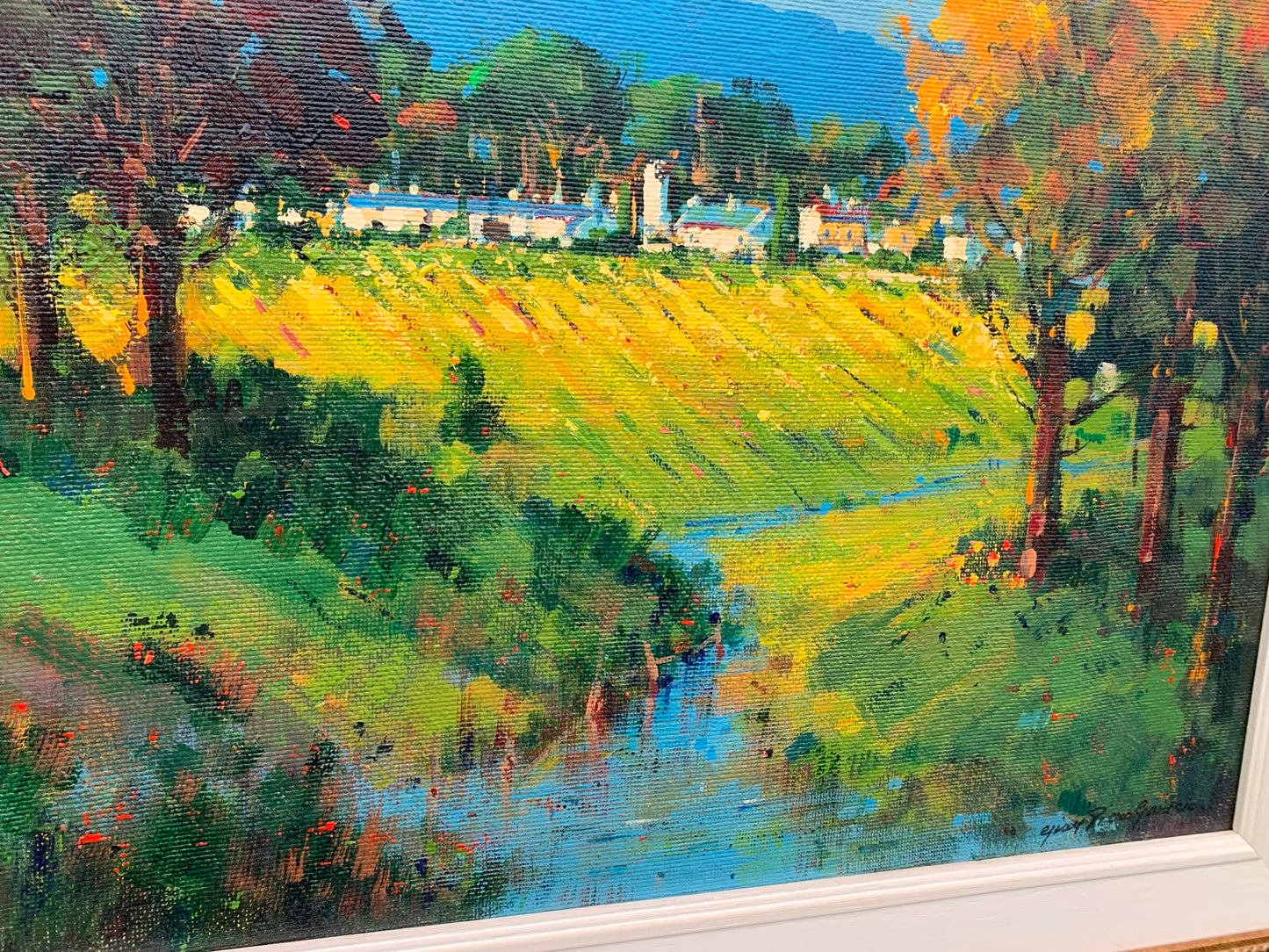 Gian-Piero Garizio - Colourful Wine-Farm Scene, 50x40cm
