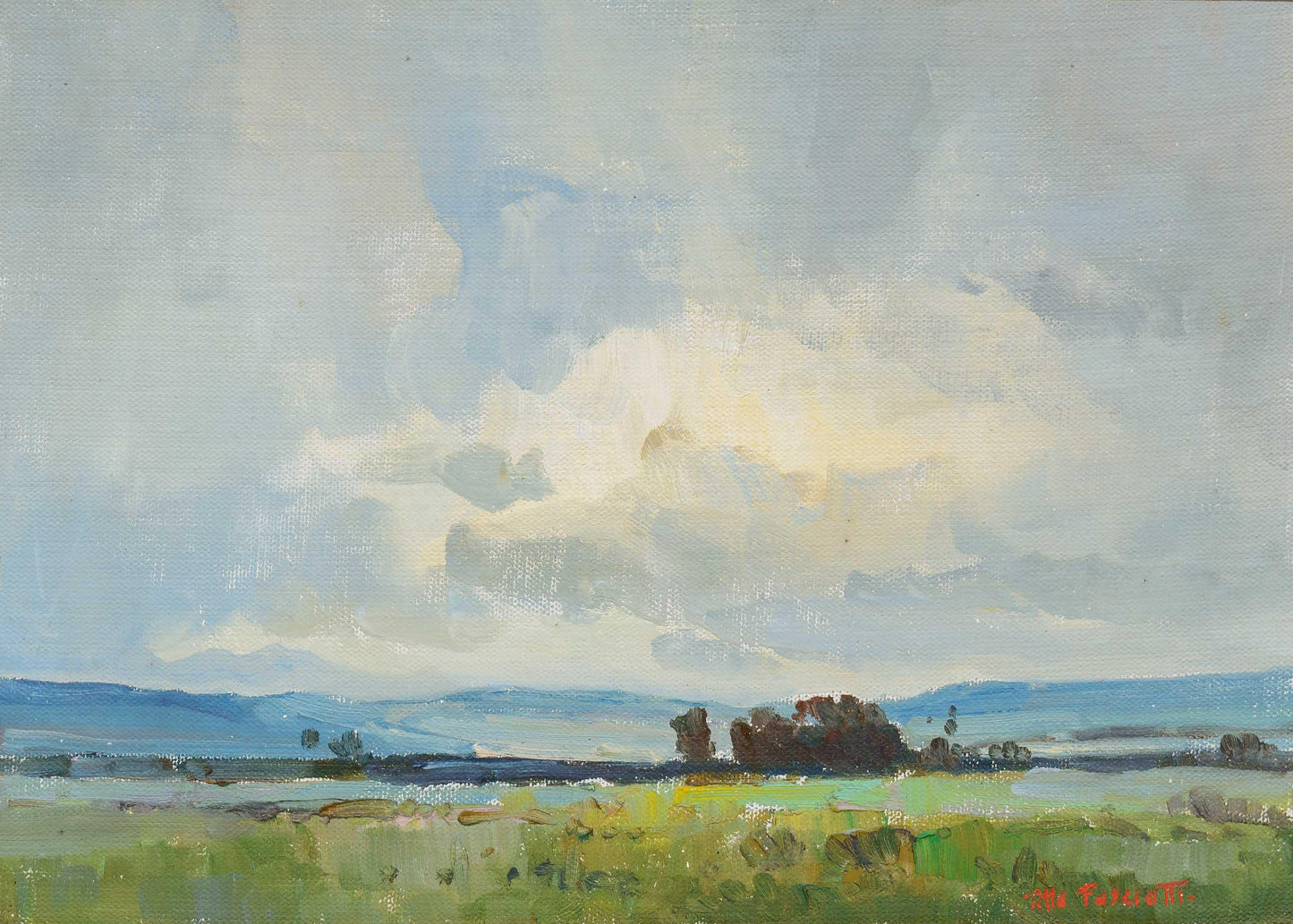 Titta Fasciotti - Lovely blue and green landscape, 35x25cm