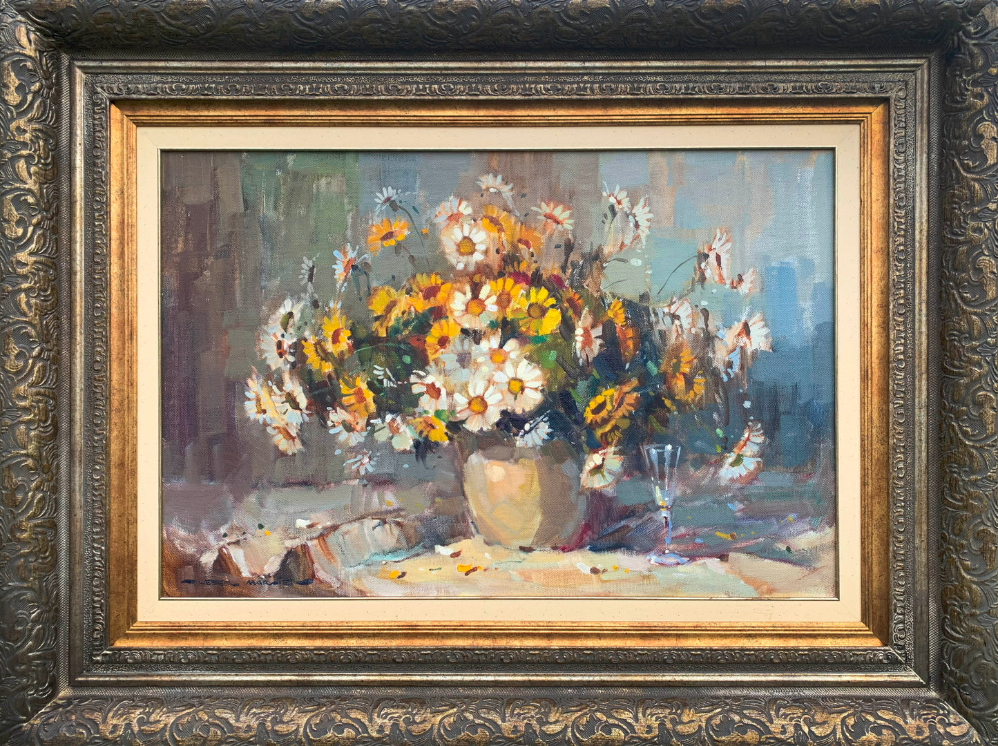 Wessel Marais - Magnificent Still Life Flowers in Vase, 75x50cm