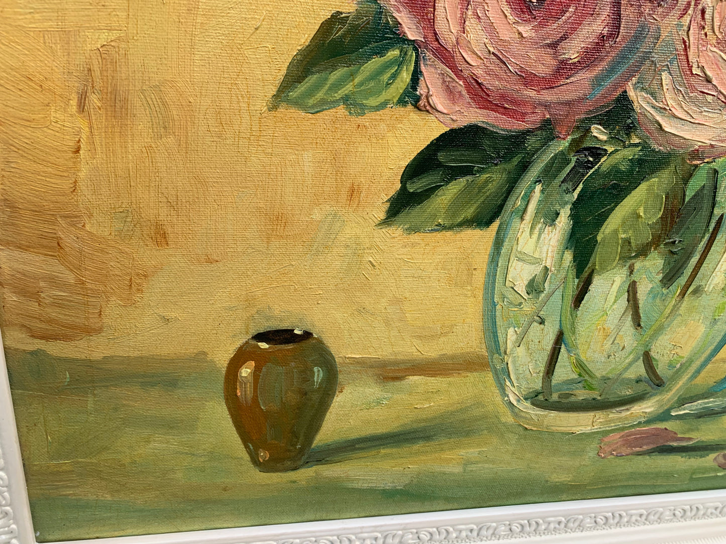 Carlo Sdoya - Roses in vase still life, 60x50cm