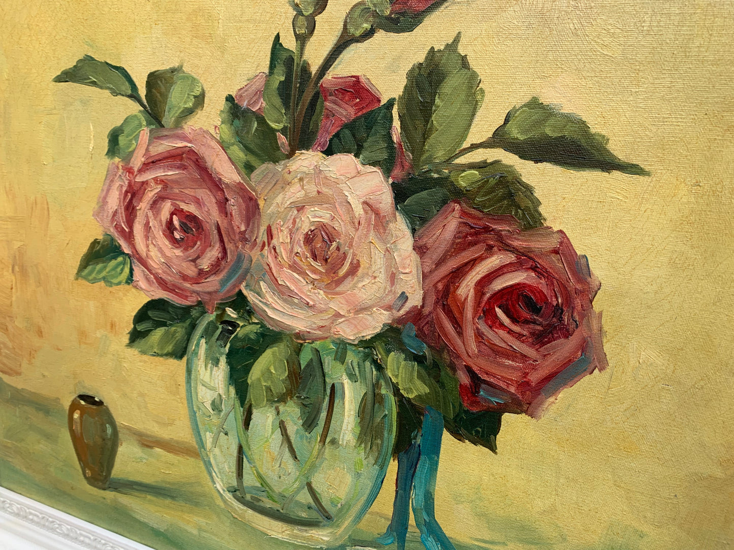 Carlo Sdoya - Roses in vase still life, 60x50cm