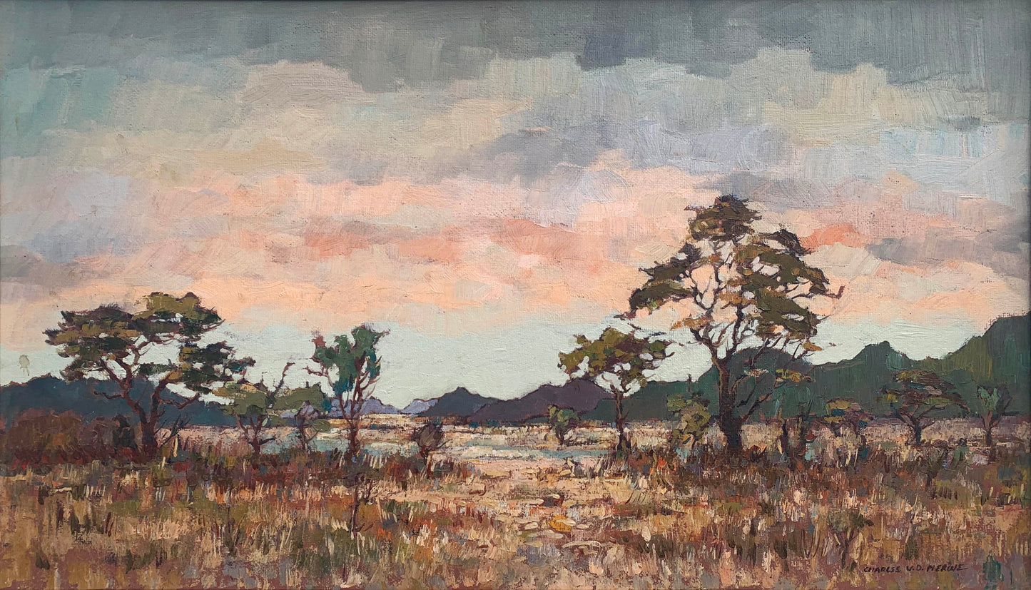 Charles van der Merwe - Bushveld Sunset, 71x40cm