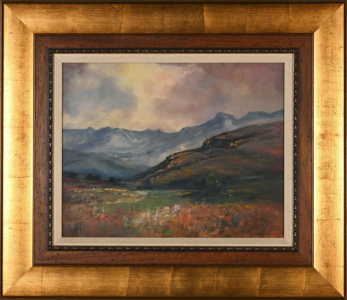 Diane Erasmus - Lovely landscape with flowers, 60x45cm