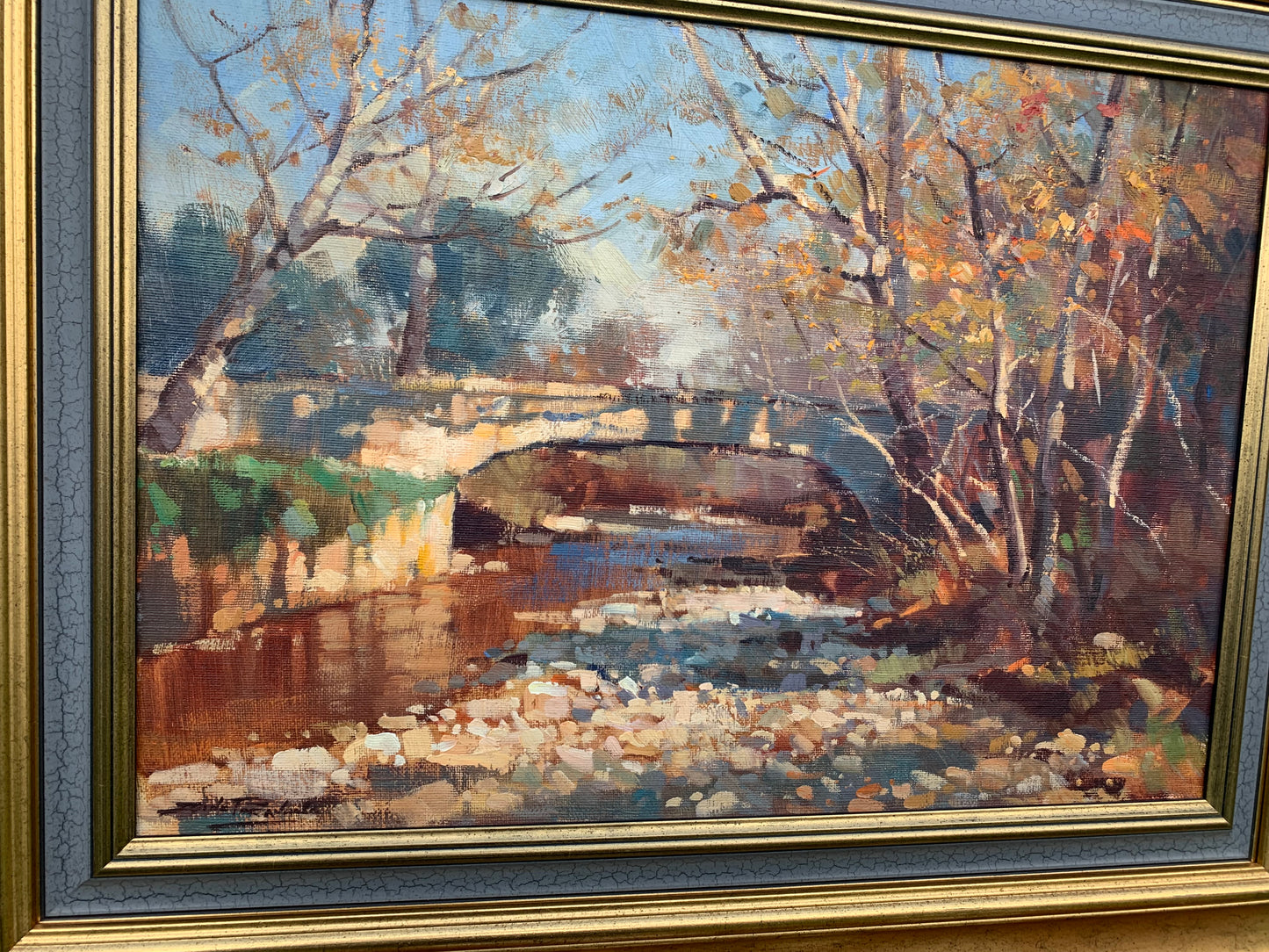 Dino Paravano - Bridge over rocky riverbed, 50x35cm