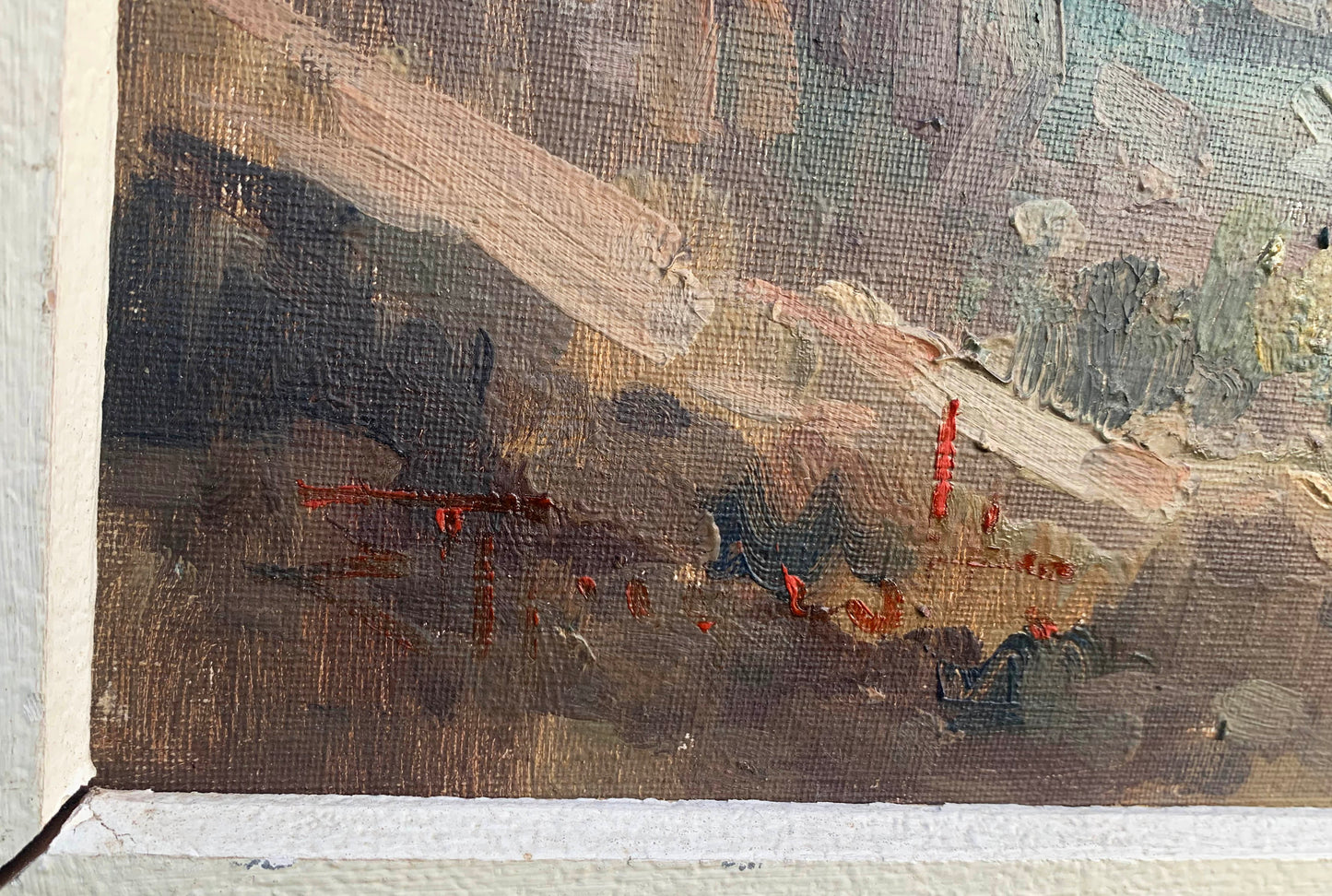 Ercole Magrotti - Beautiful warm Italian lakeside Scene, 70x50cm