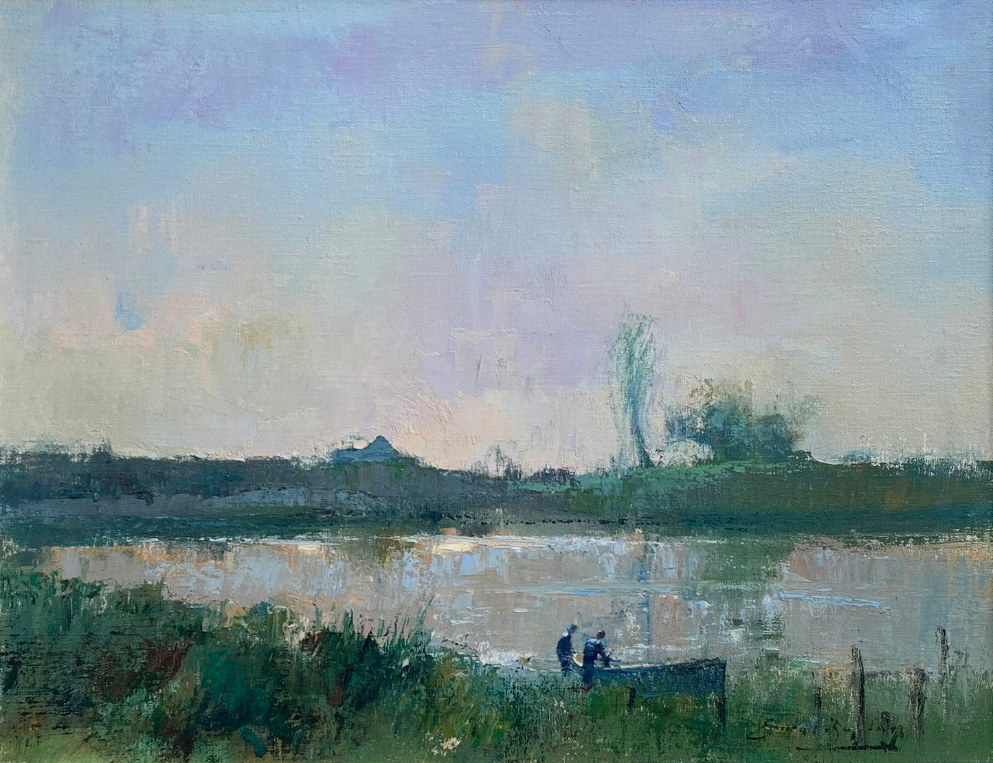 Errol Boyley - Boat on the lake, 50x40cm