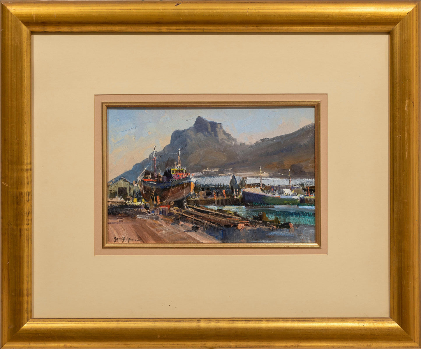 Gerrit Roon - Small Harbour Scene, 30x20cm