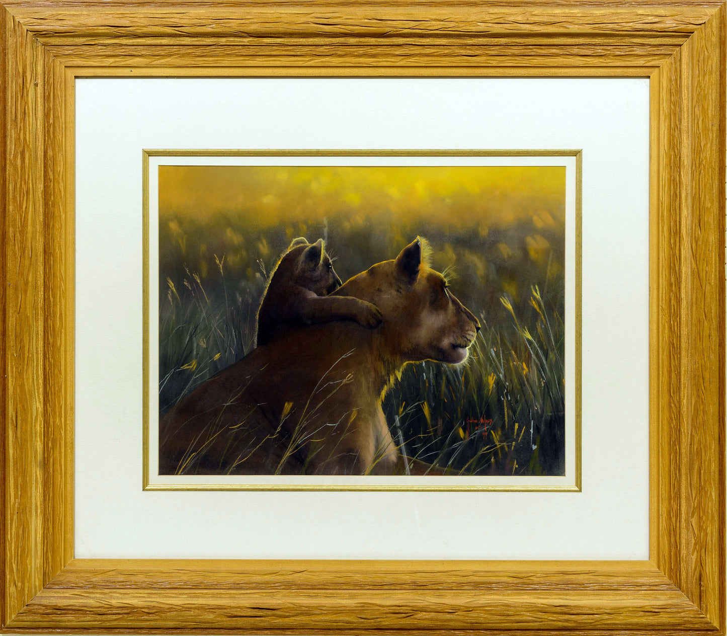 Ignatius Marx - Lion with Cub, 64x48cm