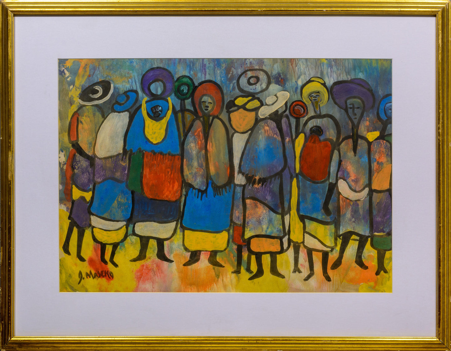 Joe Maseko - Gathering, 68x48cm