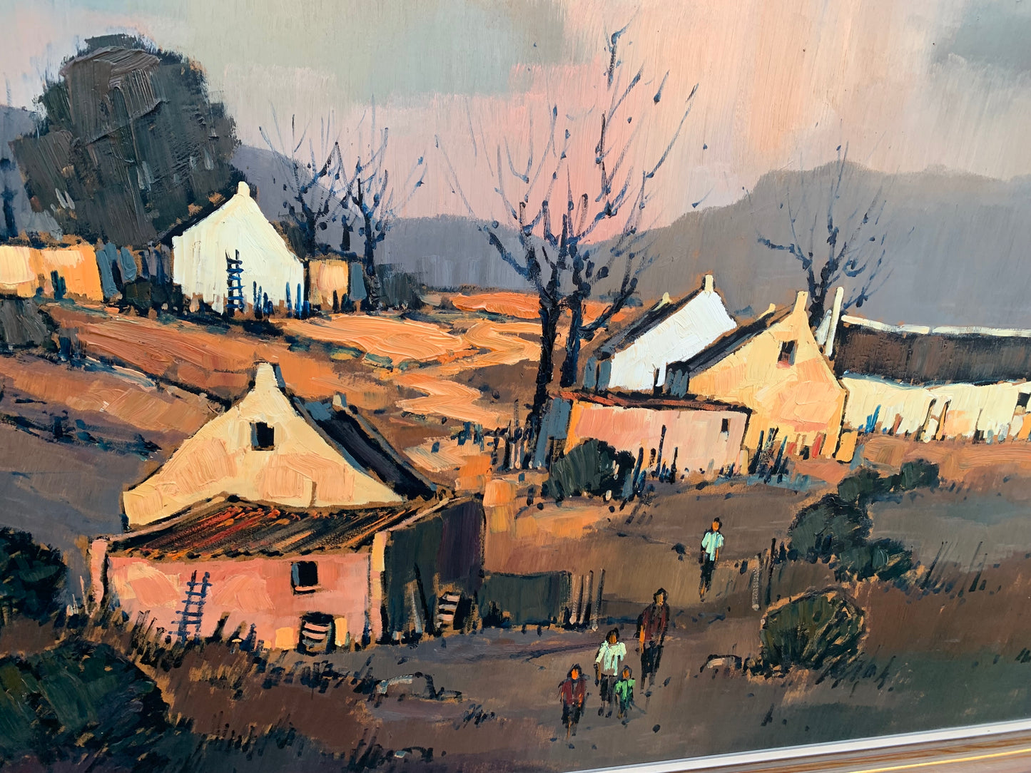 Mel Brigg - Large Village Scene in evening light, 110x75cm