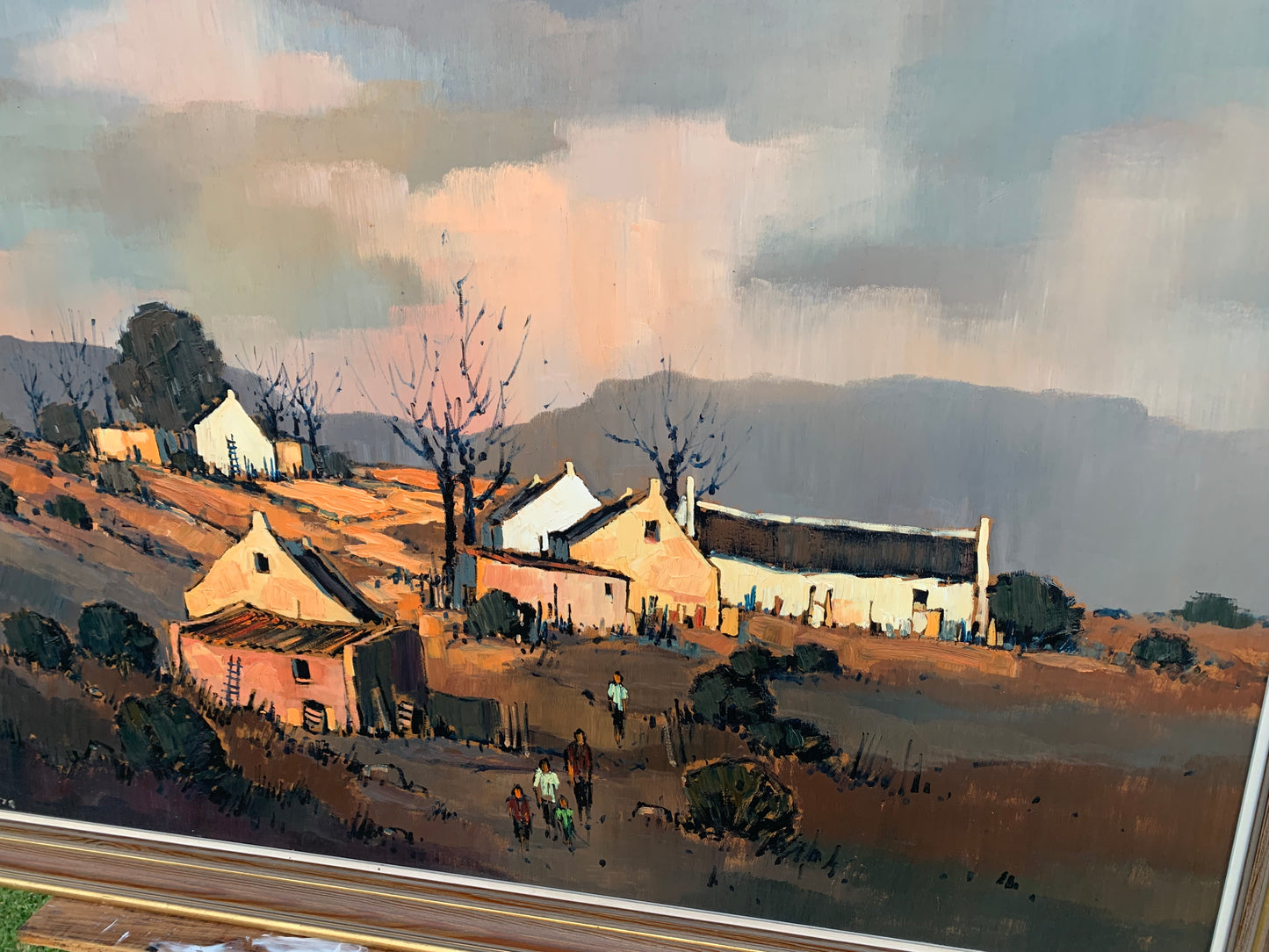 Mel Brigg - Large Village Scene in evening light, 110x75cm