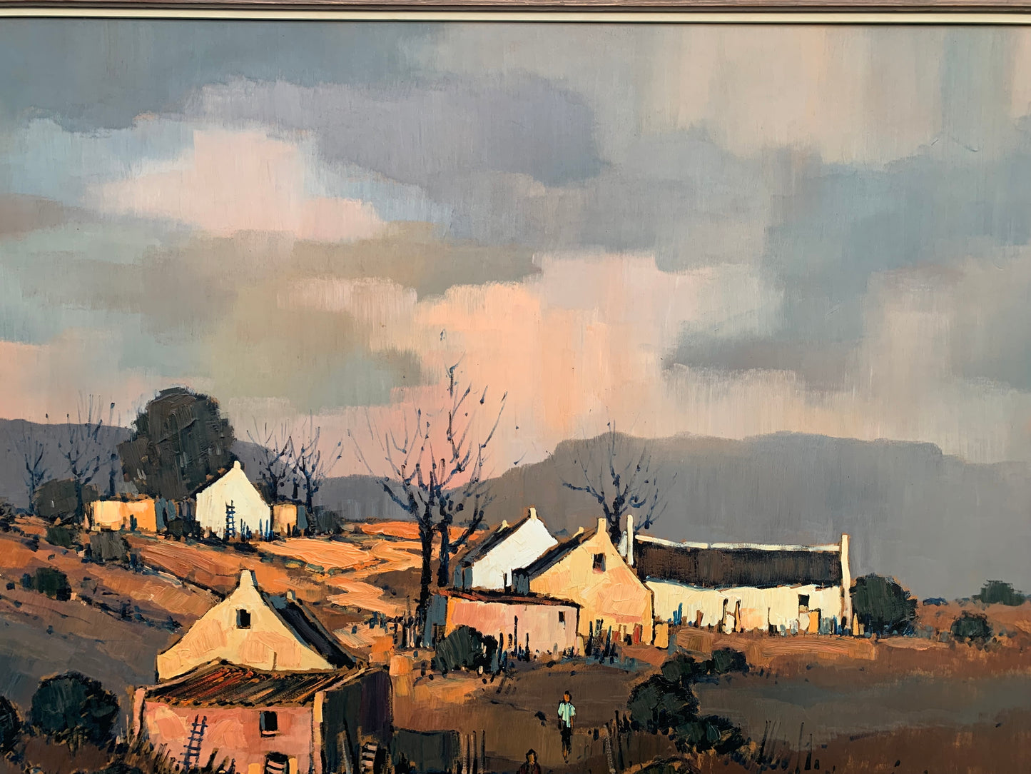 Mel Brigg - Large Village Scene in evening light, 110x75cm
