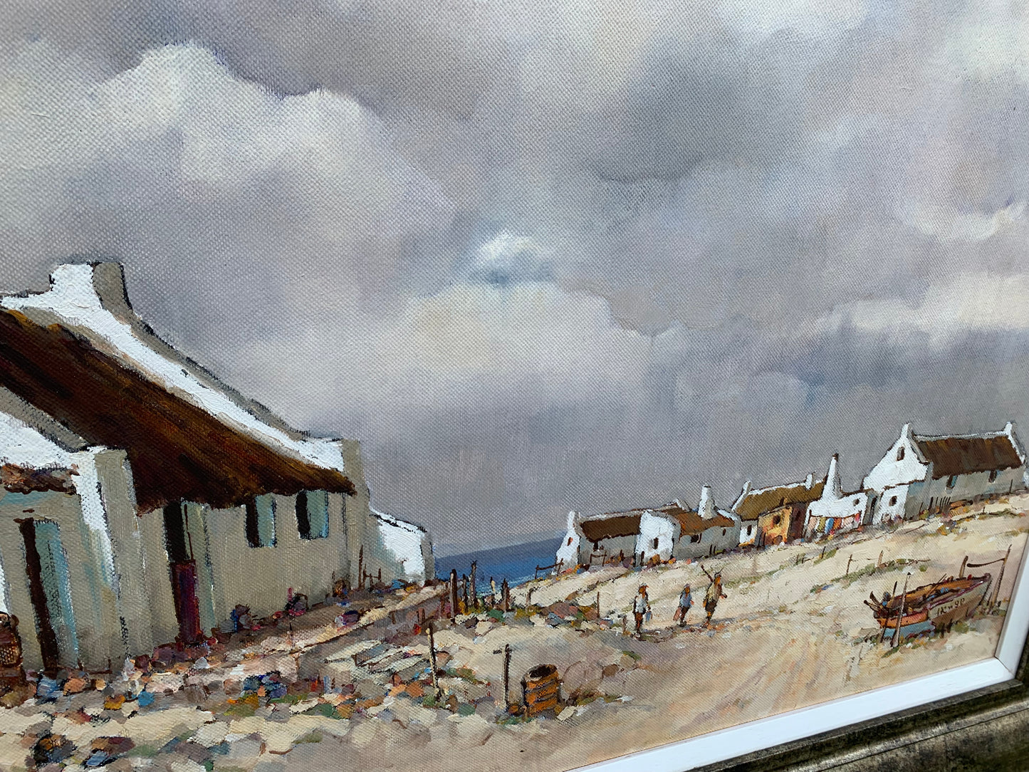 Charles van der Merwe - Large Arniston Cottages Seascape 105x70cm