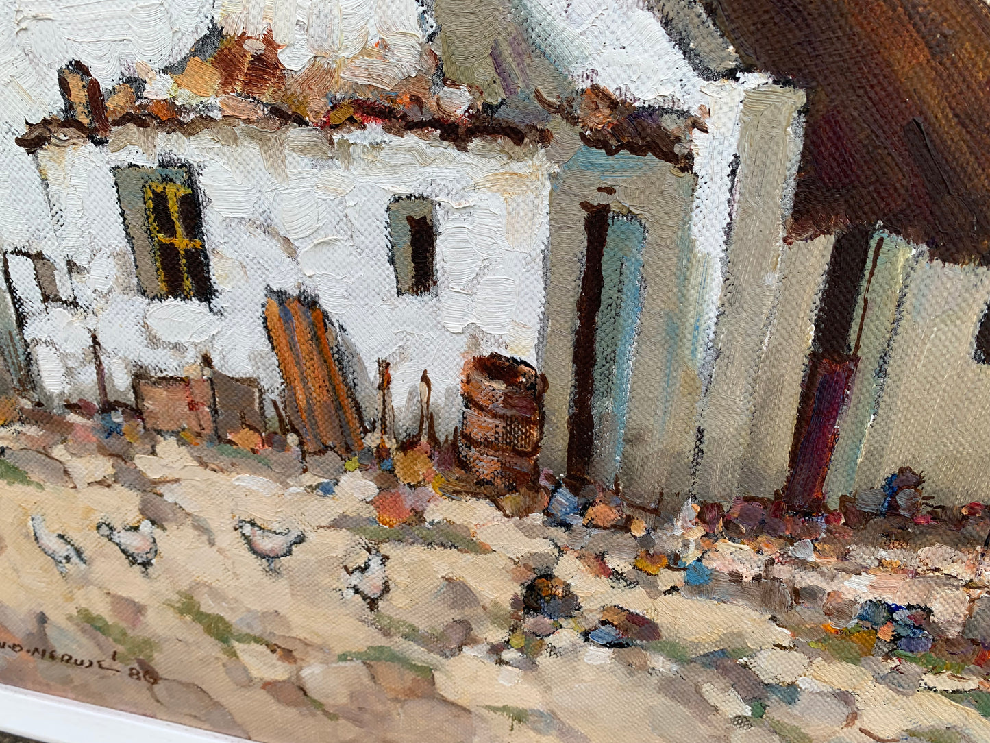 Charles van der Merwe - Large Arniston Cottages Seascape 105x70cm