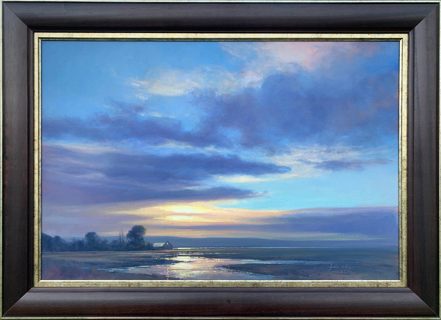 Ignatius Marx - Colourful sunset lit vlei, 75x50cm