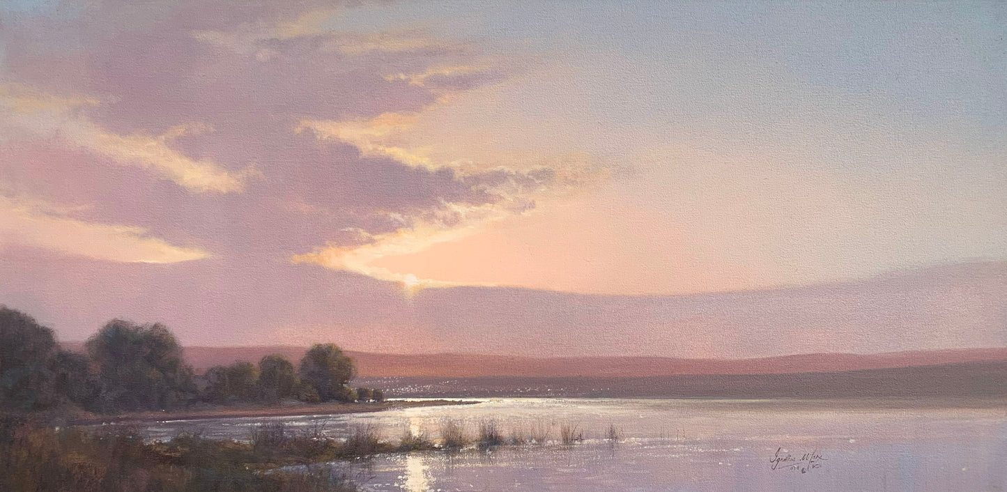 Ignatius Marx - Sunset over a Vlei, 100x50cm