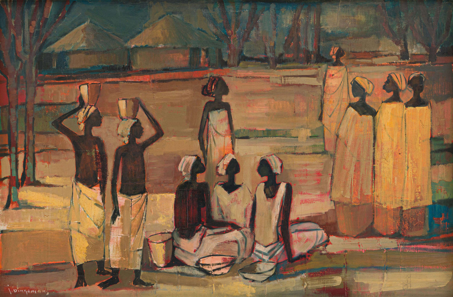 Jan Dingemans - Gathering of Water Carriers, 61x41cm