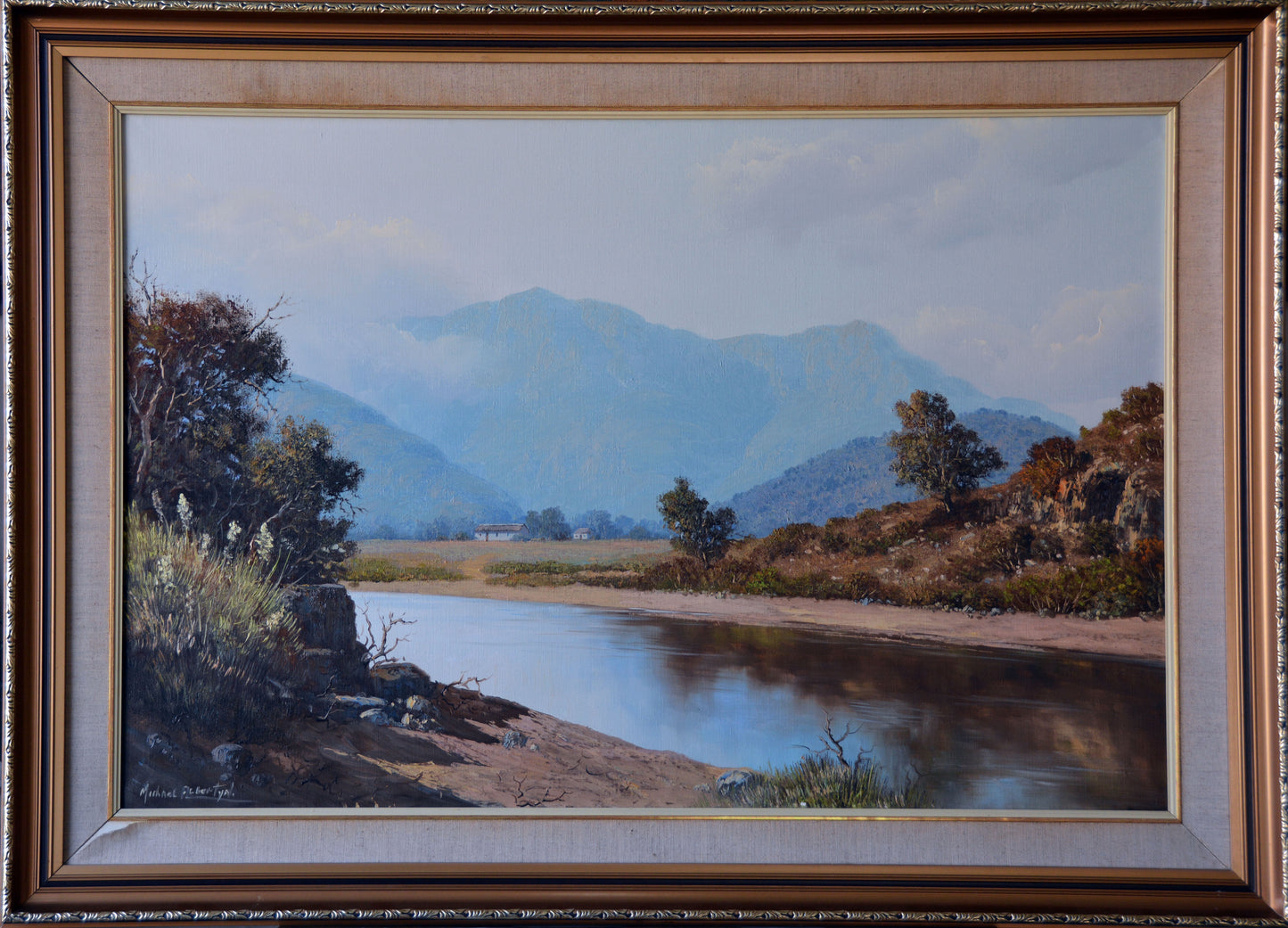 Michael Albertyn, Serene River Valley Scene, 90x60cm