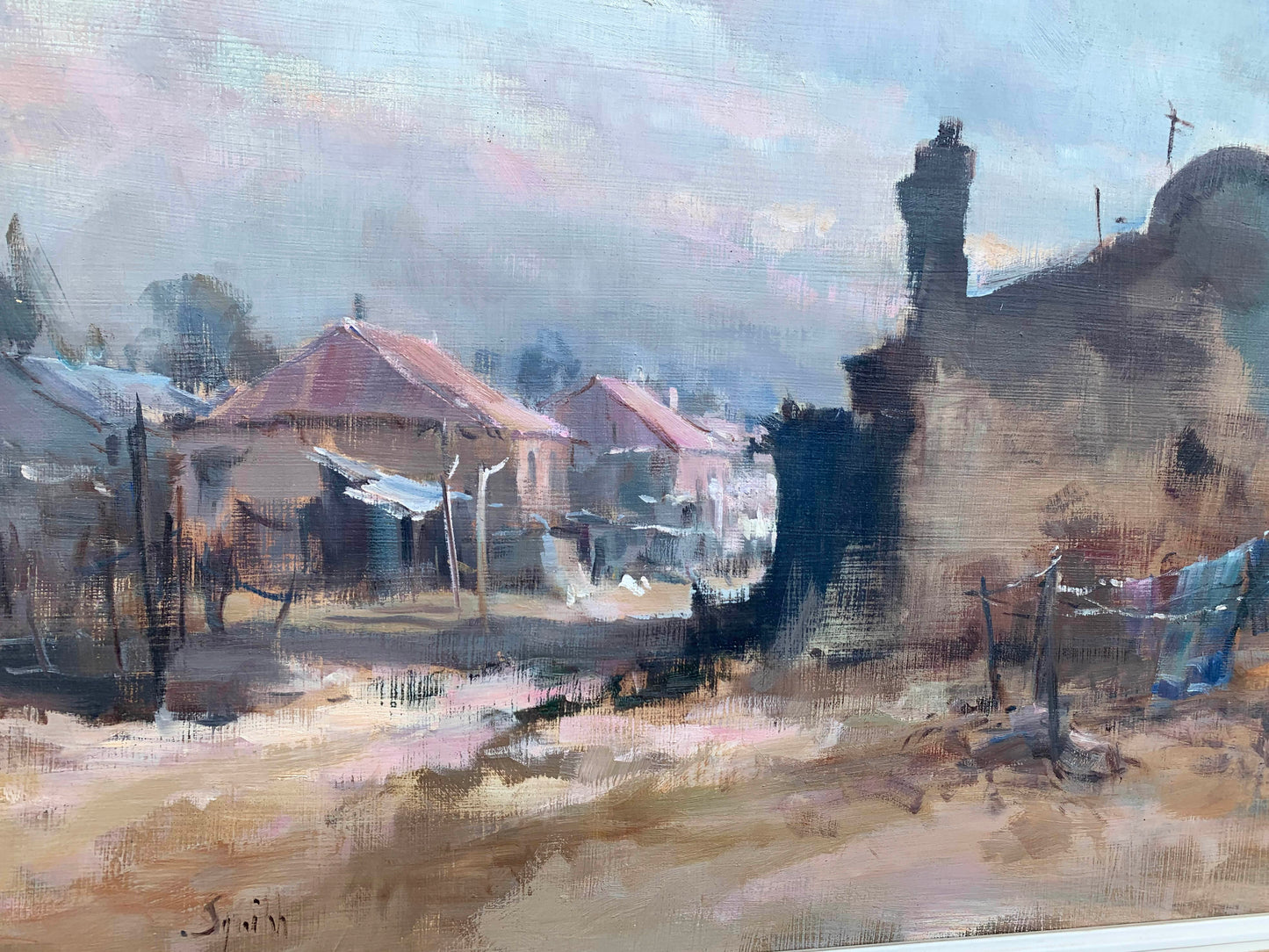 Ruth Squibb - Gritty Township Scene, 75x40cm
