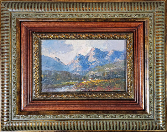 Anton Benzon - Farmhouse in the mountains, 24x16cm