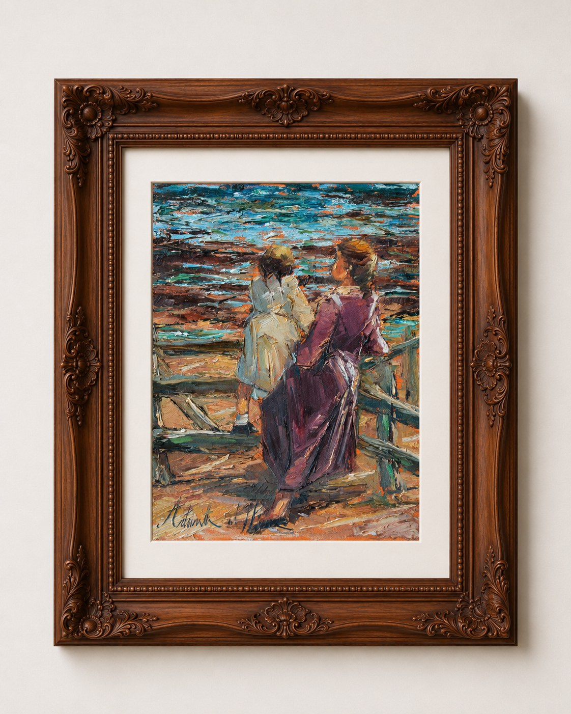 Antoinette van der Merwe - Mother Daughter Beach Scene