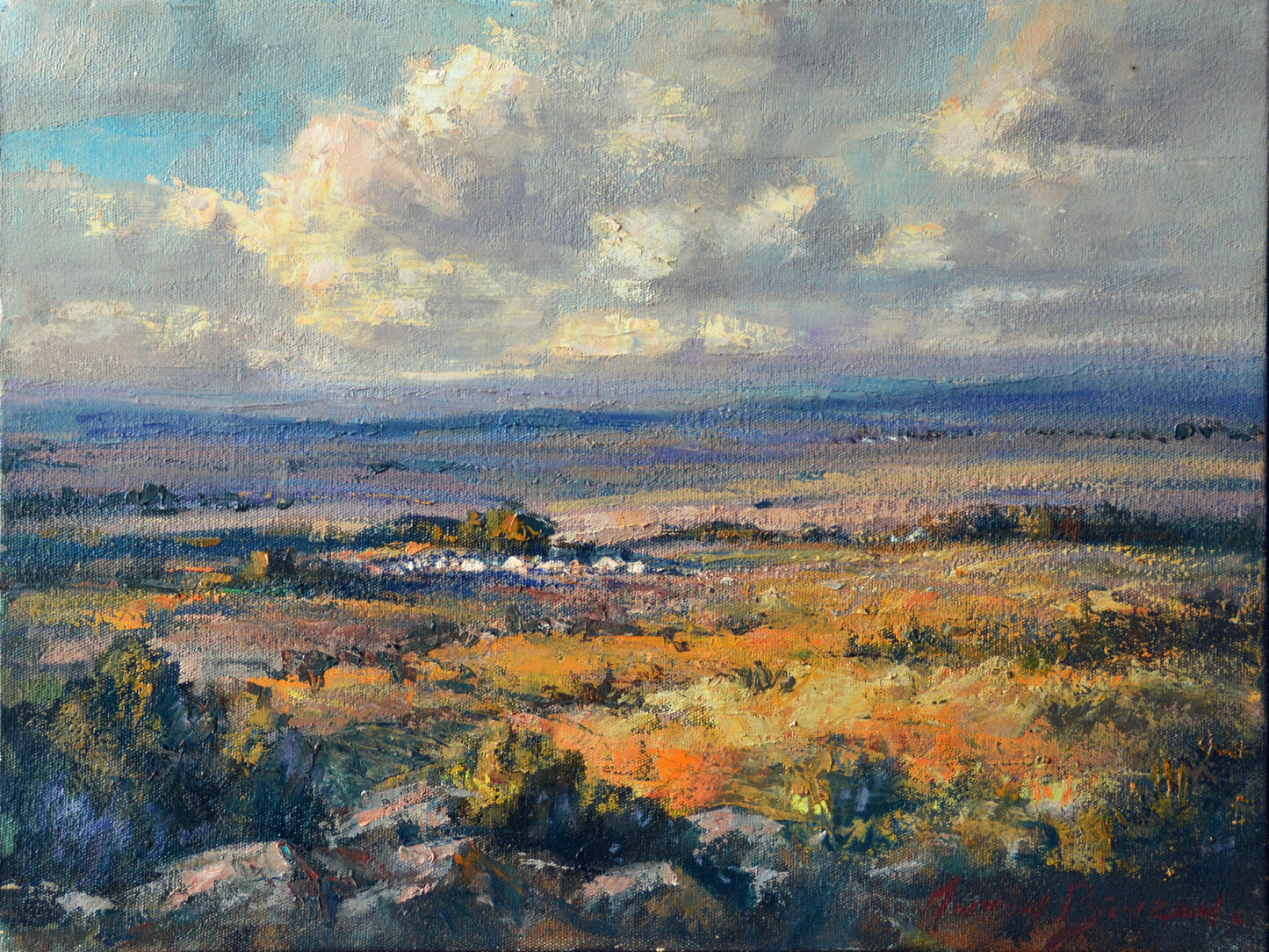 Anton Benzon - Beautiful Colourful landscape, 40x30cm