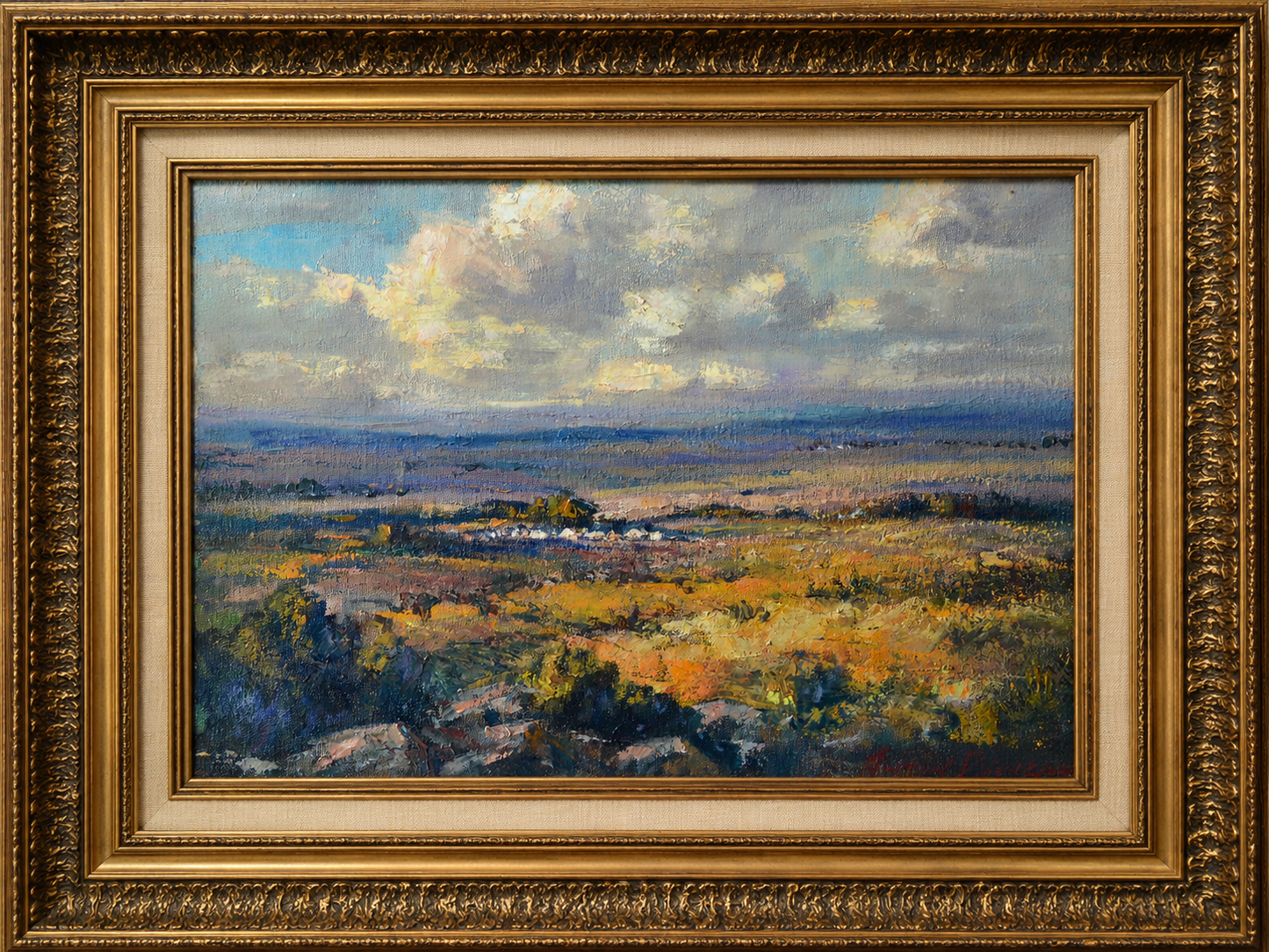 Anton Benzon - Beautiful Colourful landscape, 40x30cm