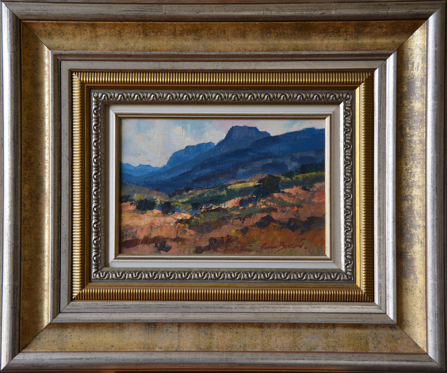 Anton Benzon - Colourful Valley Landscape, 33x20cm