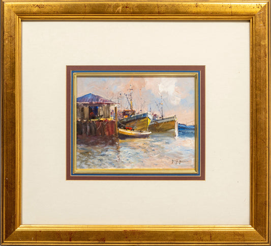 Gerrit Roon - Small Harbour Scene, 27x20cm