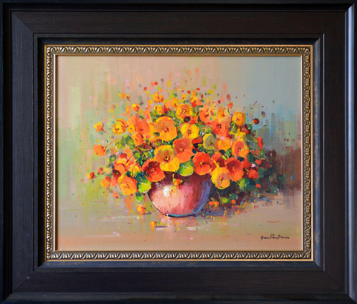 Gian-Piero Garizio - Colourful Still Life Flowers 50x40cm